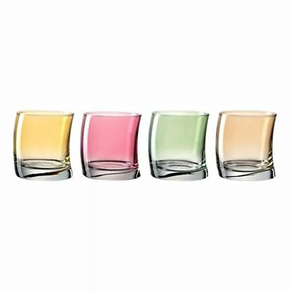 LEONARDO SWING Trinkglas 350 ml 4er Set warme Farben Whiskygläser bunt günstig online kaufen