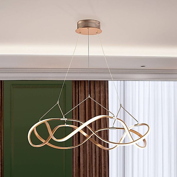 LED-Hängeleuchte Molly, roségold, dimmbar, Ø 80 cm günstig online kaufen