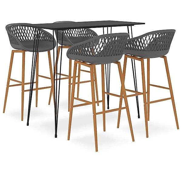 vidaXL 5-tlg. Bar-Set Schwarz und Grau Modell 2 günstig online kaufen
