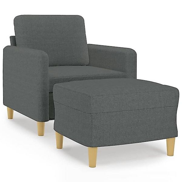 vidaXL Sofa Sessel mit Hocker Dunkelgrau 60 cm Stoff günstig online kaufen