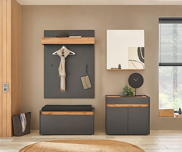 INOSIGN Garderoben-Set "GIRON/ CiTY, Garderobe in Wotan Eiche, moderner Gar günstig online kaufen