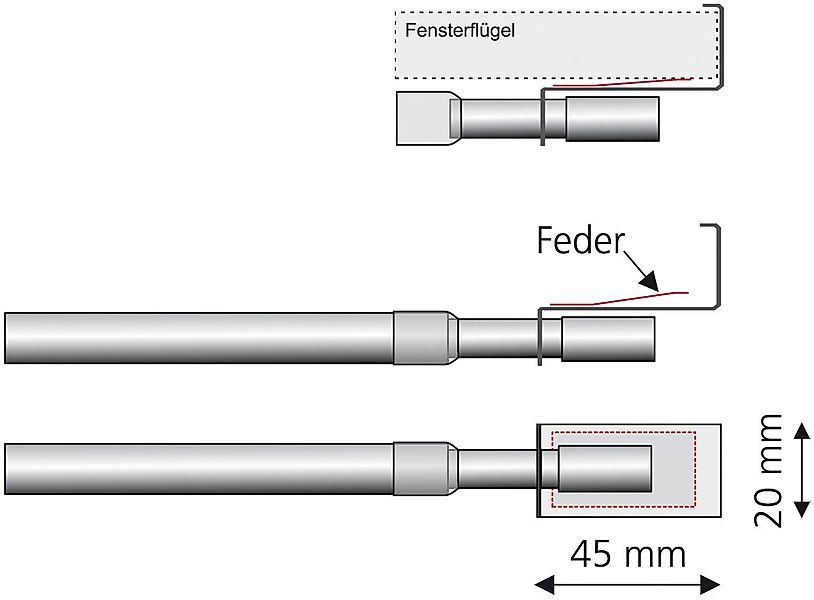 Liedeco Scheibenstange "Easy-Fix" Ø 12 mm 1 läufig-läufig ausziehbar günstig online kaufen