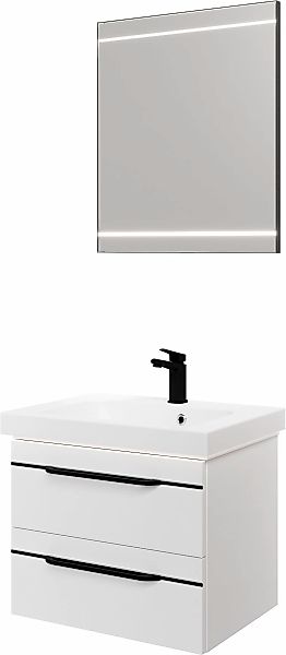 Saphir Badmöbel-Set "Balto 2-teilig Mineralmarmor-Waschtisch mit LED-Spiege günstig online kaufen