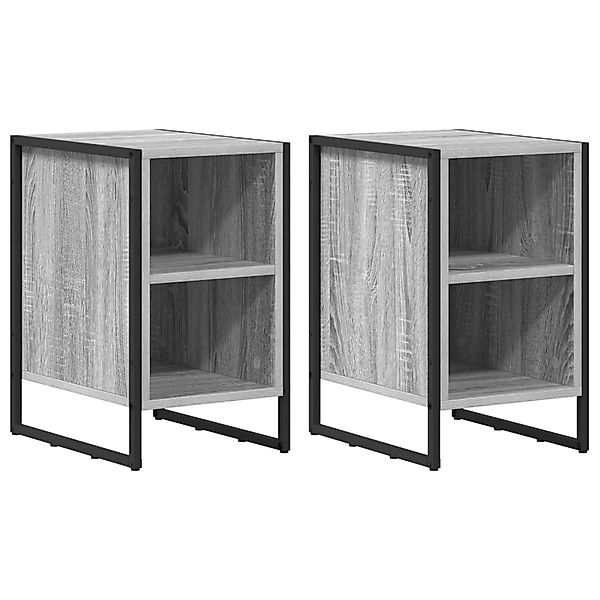 vidaXL Nachttisch 2 Stk Graues Sonoma 39,5 x 30 x 50 cm Holzwerkstoff 88663 günstig online kaufen