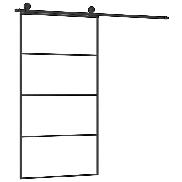 vidaXL Schiebetür mit Beschlag 102,5x205 cm ESG-Glas & Aluminium 3152150 günstig online kaufen