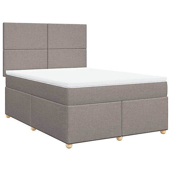 vidaXL Boxspringbett, Boxspringbett mit Matratze Taupe 160x200 cm Stoff günstig online kaufen