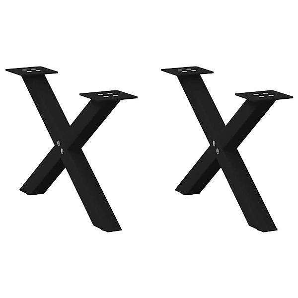 vidaXL Couchtischbeine X-Form 2 Stk Schwarz 60x30-31 cm Stahl 4012880 günstig online kaufen