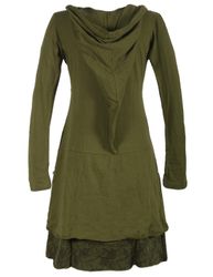 Vishes Jerseykleid Langarm Lagenlookkleid mit Zipfelkapuze günstig online kaufen