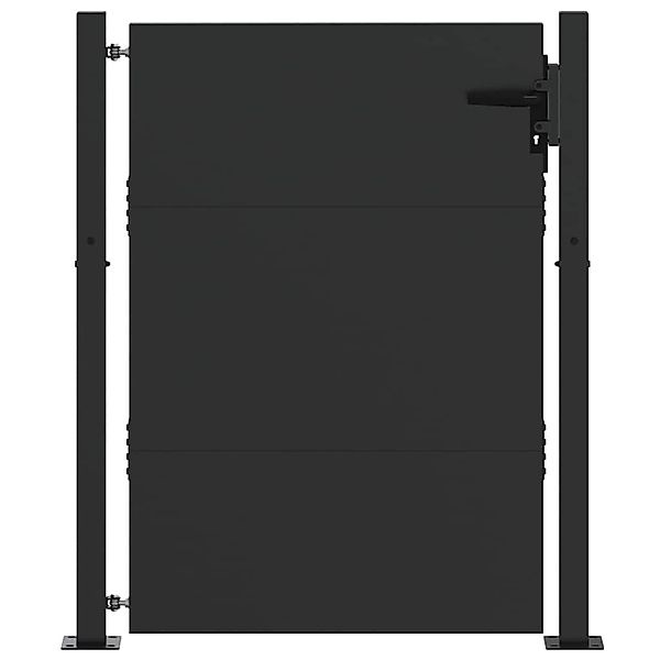 vidaXL Gartentor Schwarz 105 x 150 cm Pulverbeschichteter Stahl 42015906 günstig online kaufen