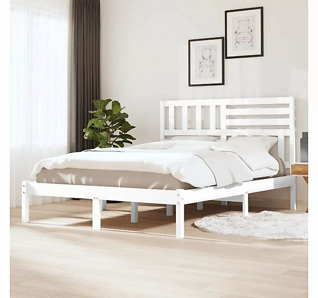 furnicato Bett Massivholzbett Weiß Kiefer 140x190 cm günstig online kaufen
