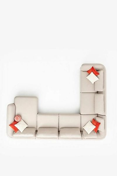 JVmoebel Ecksofa Beige Eckcouch Möbel Polster Sofa Couchen Wohnzimmer Stoff günstig online kaufen