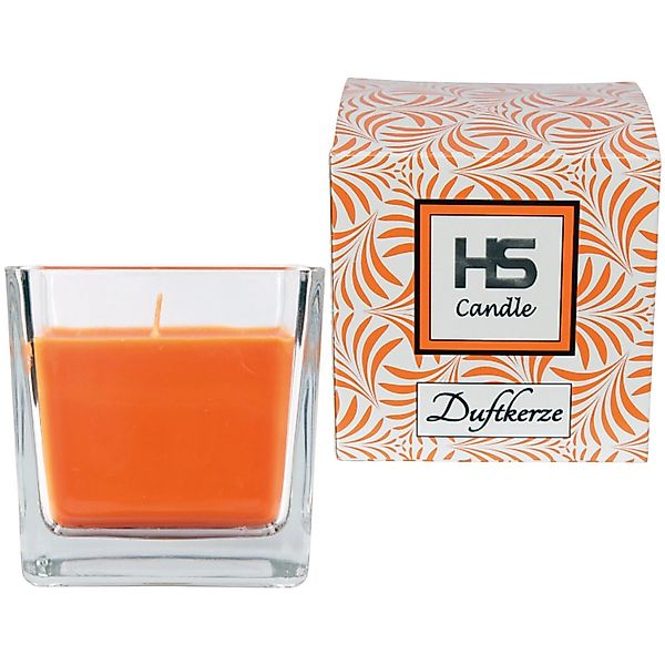 HS Candle Duftkerze & Glas Viereck 8 x 7,5 cm Honigmelone günstig online kaufen