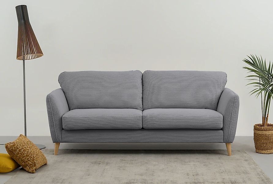 Home affaire 3-Sitzer "MARSEILLE 3er Sofa 206 cm, Cord, Flachgewebe, Strukt günstig online kaufen