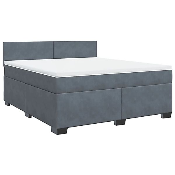 vidaXL Boxspringbett mit Matratze Dunkelgrau 180x200 cm Samt 3288673 günstig online kaufen