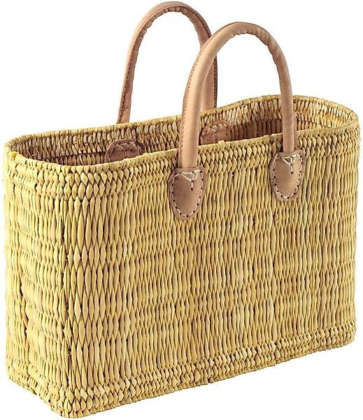 Kobolo Shopper Seegrastasche mit Griffen aus Leder 36x16x26cm günstig online kaufen