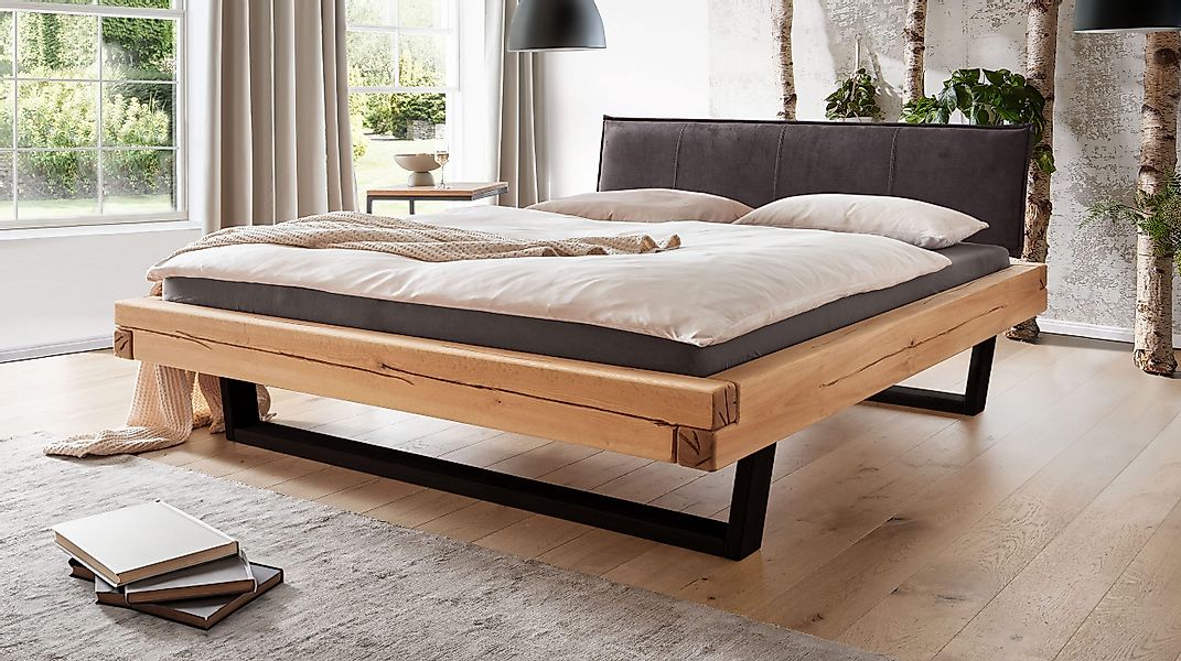 Massivart® Massivholzbett Massivholzbett Balkenbett SVEA / Fichte geölt und günstig online kaufen