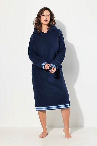 Ulla Popken Jerseykleid Loungewear-Fleecekleid Kapuze Stickerei Langarm günstig online kaufen