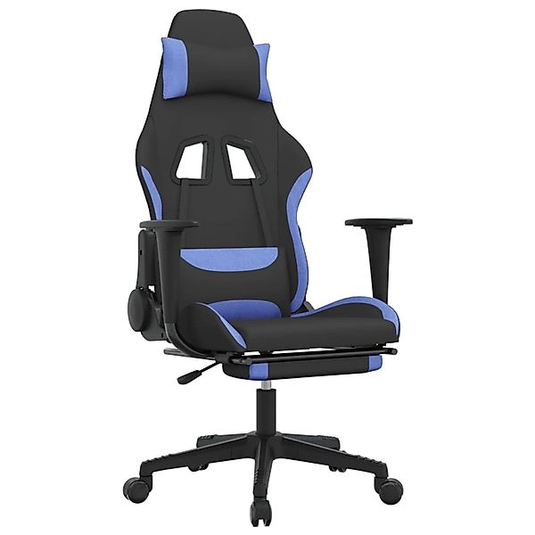 vidaXL Gaming-Stuhl mit Fußstütze Schwarz und Blau Stoff Modell 1 günstig online kaufen