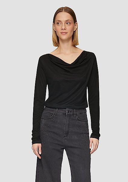 s.Oliver Langarmshirt T-Shirt Seitlich geschlitztes Jersey-Shirt mit Wasser günstig online kaufen