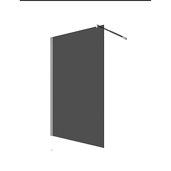 Glaszentrum Hagen 140x200cm Walk in Duschwand Grauglas - Silber Profil günstig online kaufen