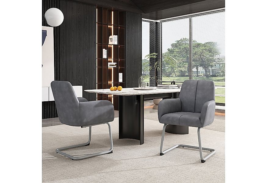 Flieks Freischwinger (2 St), 2er Set Esszimmerstühle Polsterstuhl Wohnzimme günstig online kaufen