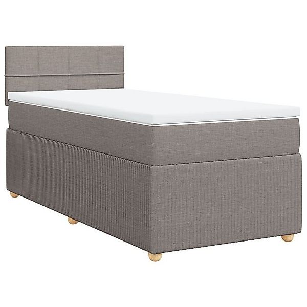 vidaXL Bett Boxspringbett mit Matratze Taupe 80x200 cm Stoff günstig online kaufen