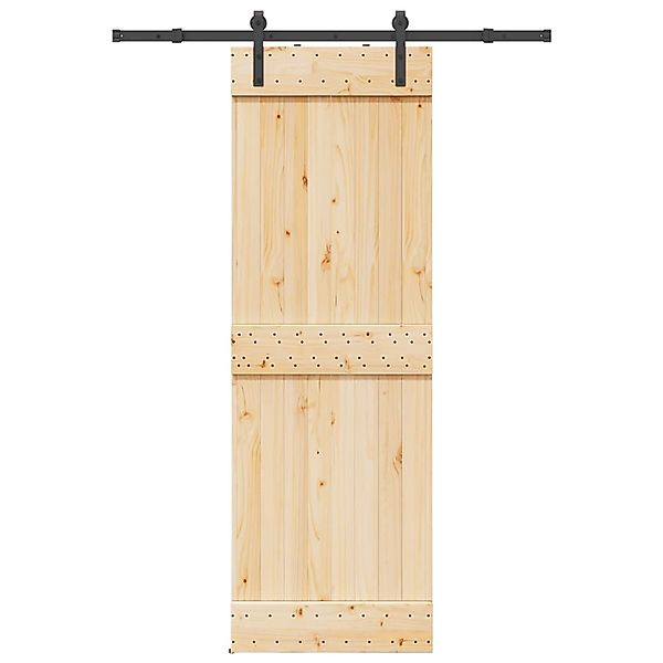 vidaXL Schiebetür mit Beschlag 70x210 cm Massivholz Kiefer 3332652 günstig online kaufen