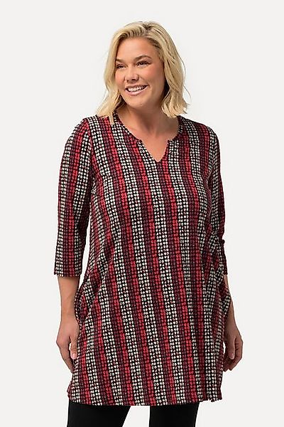 Ulla Popken Longshirt Longshirt A-Linie Tunika-Ausschnitt 3/4-Arm günstig online kaufen