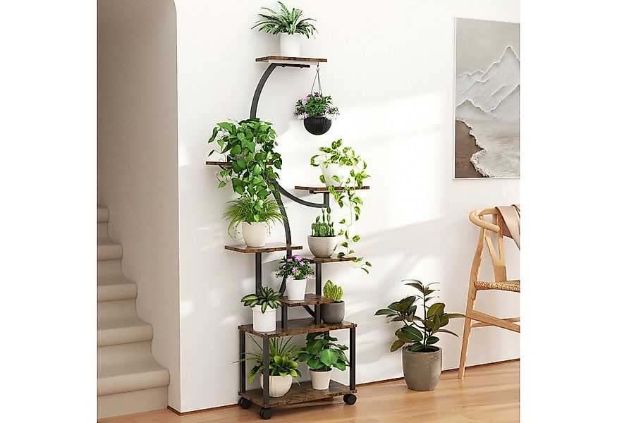 TWSOUL Blumenständer Pflanzenständer mit Wachstumslicht, 8 Ebenen Pflanzenr günstig online kaufen