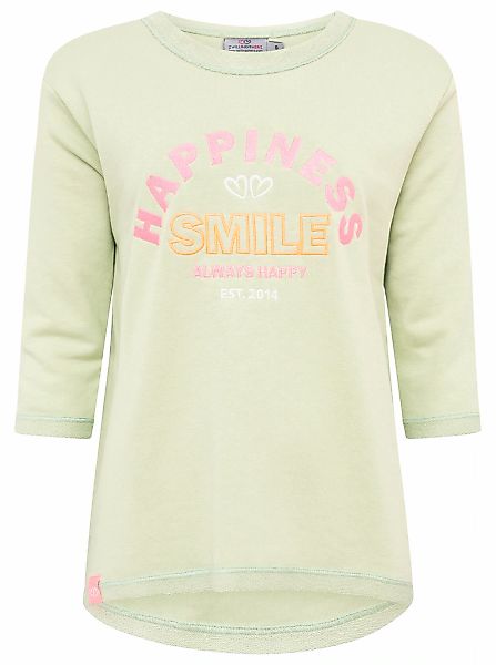 Zwillingsherz Langarmshirt ""Smile"", 3/4-Arm, Rundhalsausschnitt, Stickere günstig online kaufen