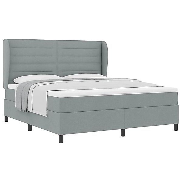 vidaXL Boxspringbett mit Matratze Hellgrau 180 x 200 cm Stoff 3340515 günstig online kaufen