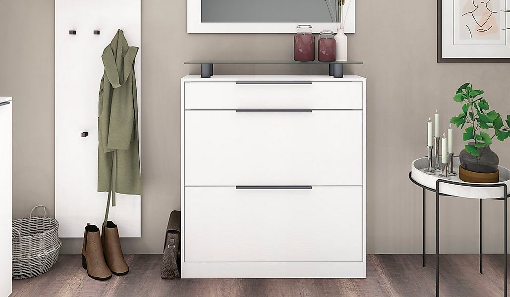 borchardt Möbel Schuhschrank "Tom, Schuhkipper mit Glasablage und Metallgri günstig online kaufen