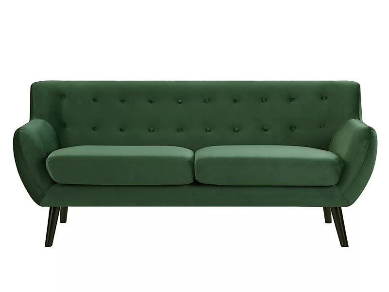 Sofa 3-Sitzer - Samt - Tannengrün - SERTI günstig online kaufen