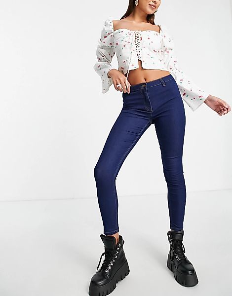 Parisian – Jeans mit engem Schnitt in Indigoblau günstig online kaufen