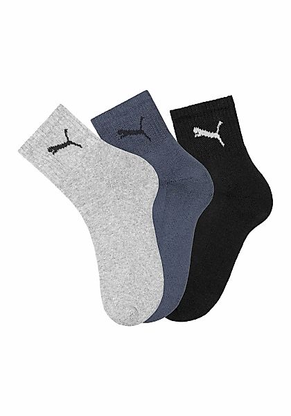 PUMA Kurzsocken, (3 Paar), mit eingestricktem Logo im Bund günstig online kaufen