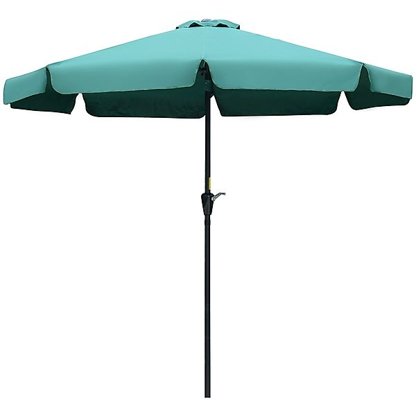 Outsunny Gartenschirm 2,7x2,7 m mit Kurbel, Air Vents und Rüschenrand, UV50 günstig online kaufen