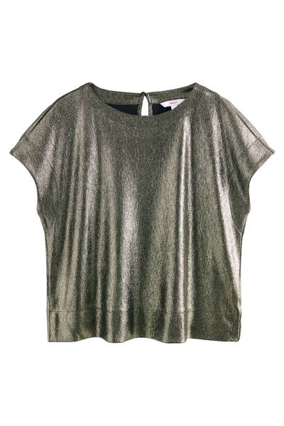 Next T-Shirt Kurzärmeliges, kastiges Metallic-T-Shirt (1-tlg) günstig online kaufen