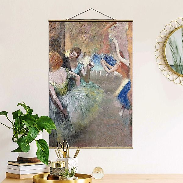Stoffbild Kunstdruck mit Posterleisten - Hochformat Edgar Degas - Ballettsz günstig online kaufen