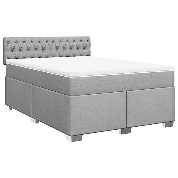 vidaXL Boxspringbett mit Matratze Hellgrau 140x200 cm Stoff 3288218 günstig online kaufen