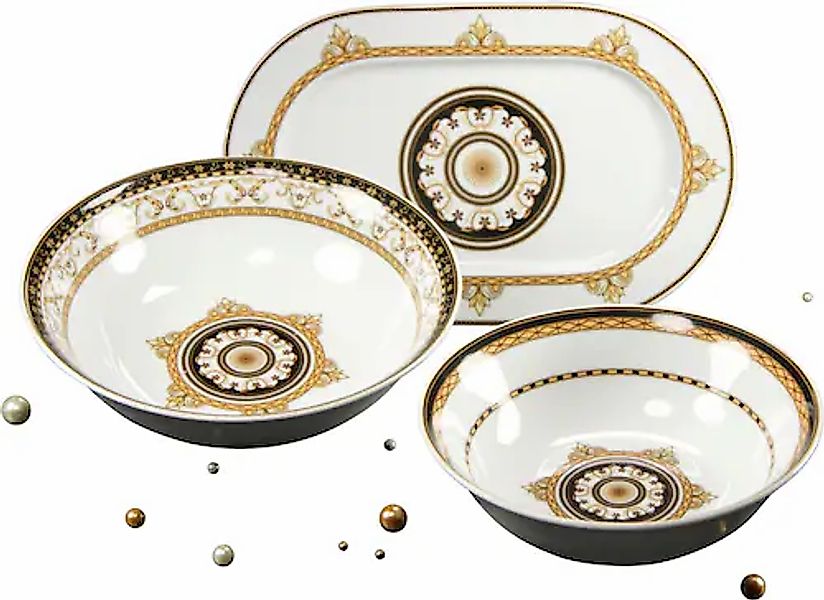 CreaTable Servier-Set »Majestosa«, (Set, 3 tlg., 2 Schüsseln, 1 Platte), De günstig online kaufen