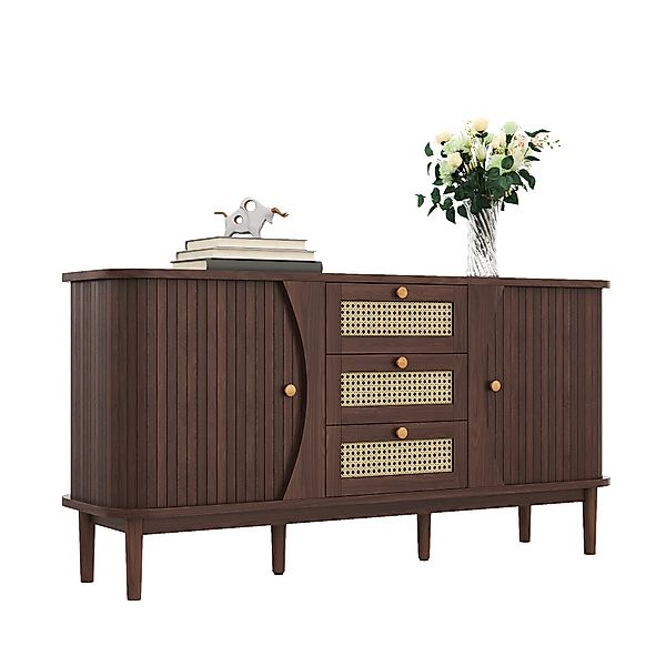 HAUSS SPOLE Sideboard Rattanschrank mit 3 günstig online kaufen