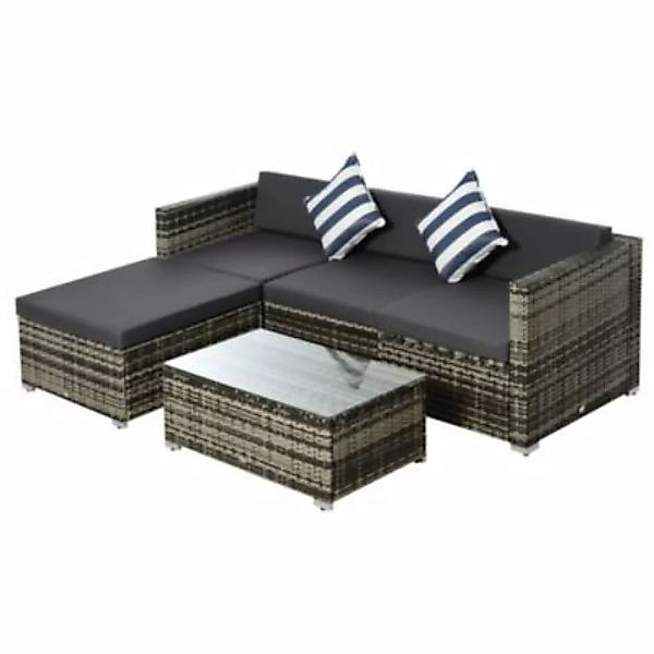 Outsunny Gartenmöbel Set mit Beistelltisch grau günstig online kaufen