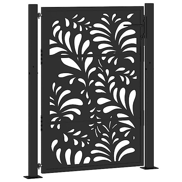vidaXL Gartentor Schwarz 105x130 cm Stahl Wellendesign 4100970 günstig online kaufen
