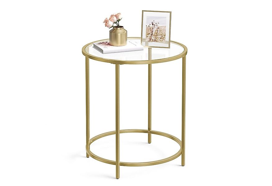 VASAGLE Beistelltisch, kleiner Glastisch, robustes Hartglas, Ø 50x 55 cm günstig online kaufen