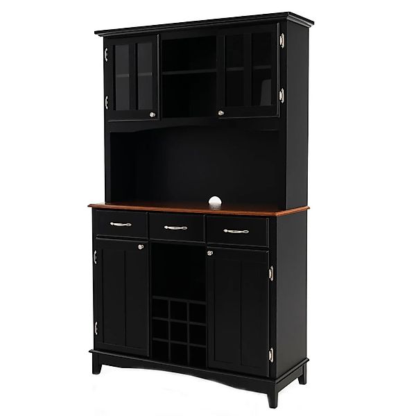 Costway Küchenbuffet mit 3 Schubladen Schwarz 112 x 43 x 184,5 cm günstig online kaufen