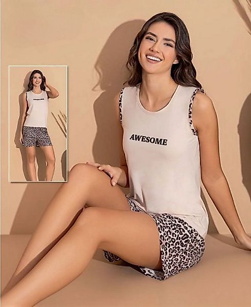 fashionshowcase Pyjama Damen Hausanzug – Sommerlicher Schlafanzug Shorts & günstig online kaufen
