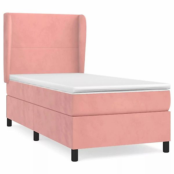 vidaXL Boxspringbett mit Matratze Rosa 100x200 cm Samt1378712 günstig online kaufen