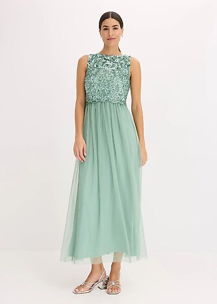 bonprix Maxikleid "Maxikleid mit Paillettenstickerei" ohne Ärmel, ausgestel günstig online kaufen