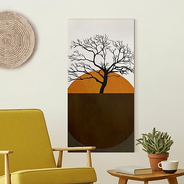 Leinwandbild Sonne mit Baum günstig online kaufen
