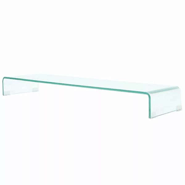 vidaXL TV-Schrank TV-Tisch Bildschirmerhöhung Glas Transparent 110x30x13 cm günstig online kaufen